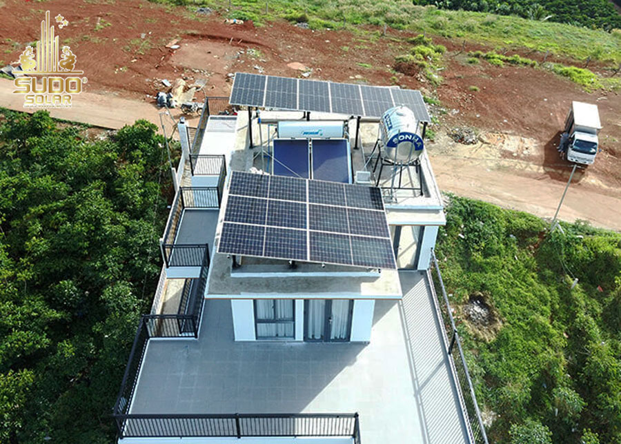Lắp đặt hệ thống điện năng lượng mặt trời hòa lưới bám tải 6.7kW cho chú Minh ở Lâm đồng