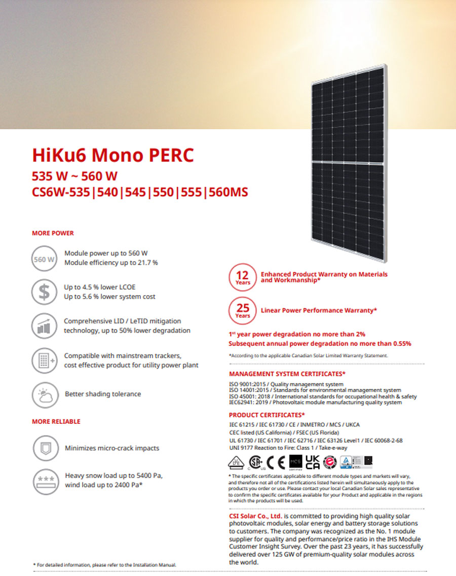 Canadian 560W (CS6W-560MS)