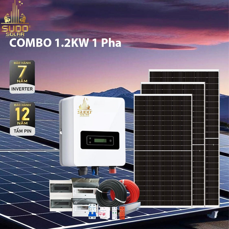 Hệ Thống Điện Mặt Trời Hòa Lưới 1.2kW 1 Pha – Combo Tự Lắp