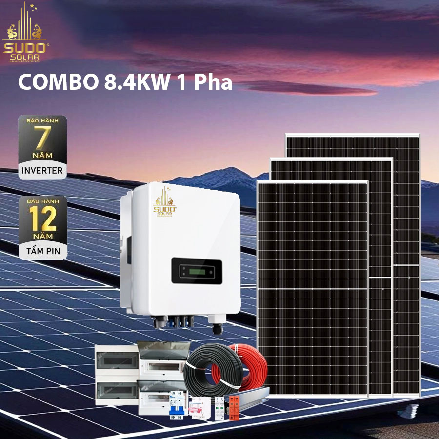 Hệ Thống Điện Mặt Trời Hòa Lưới 8.4kW 1 Pha – Combo Tự Lắp