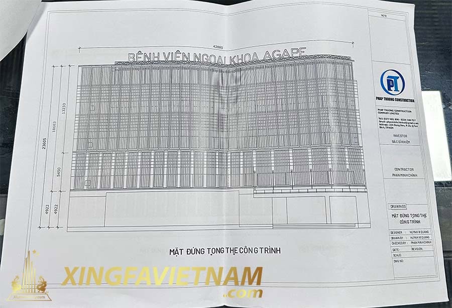 bản vẽ hướng đối diện